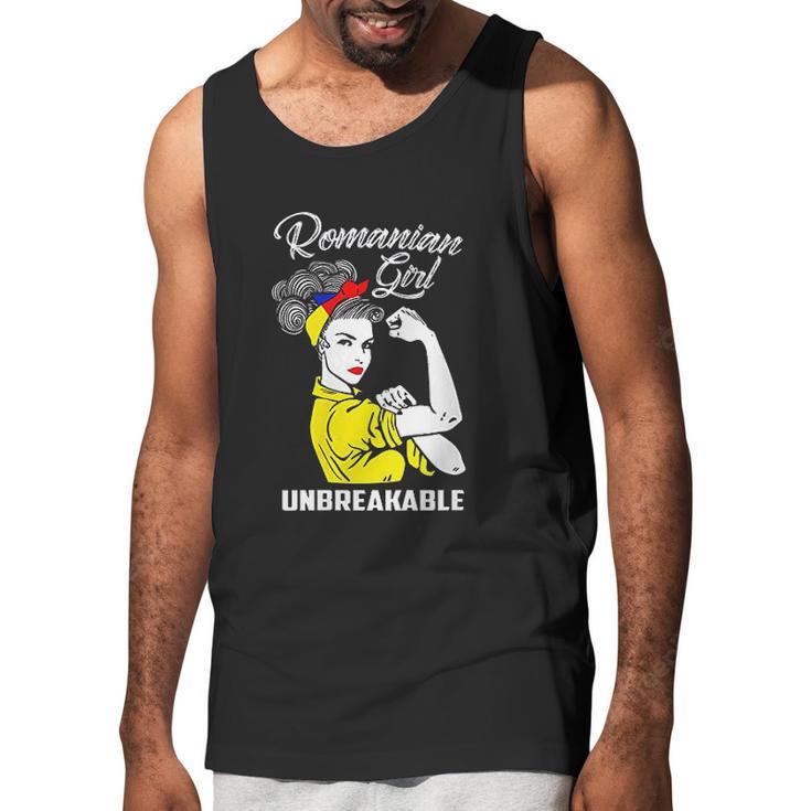 Romanian Girl Unbreakable Heritage Romania Flag Gift Men Tank Top