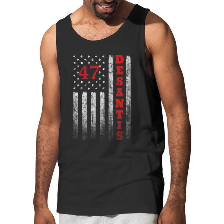 Ron Desantis 2024 American Flag Vintage Faded Distressed Men Tank Top