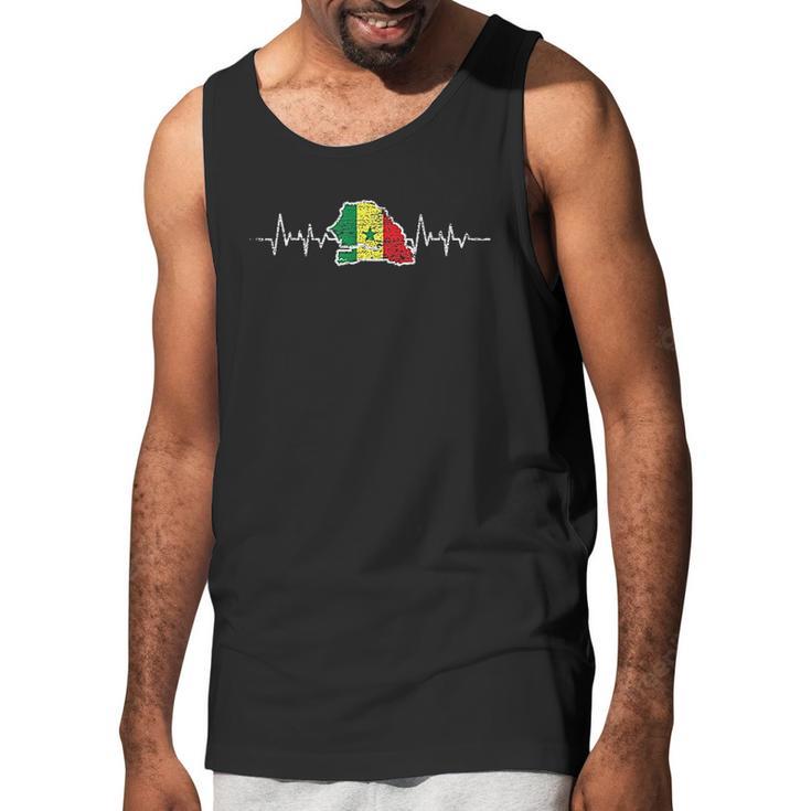 Senegalese Flag Heartbeat Men Tank Top