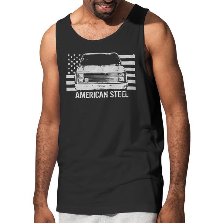 Square Body Chevy Gmc Truck And American Flag Men Tank Top