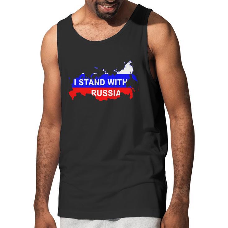 I Stand With Russia Support Russia Russian Flag Men Tank Top