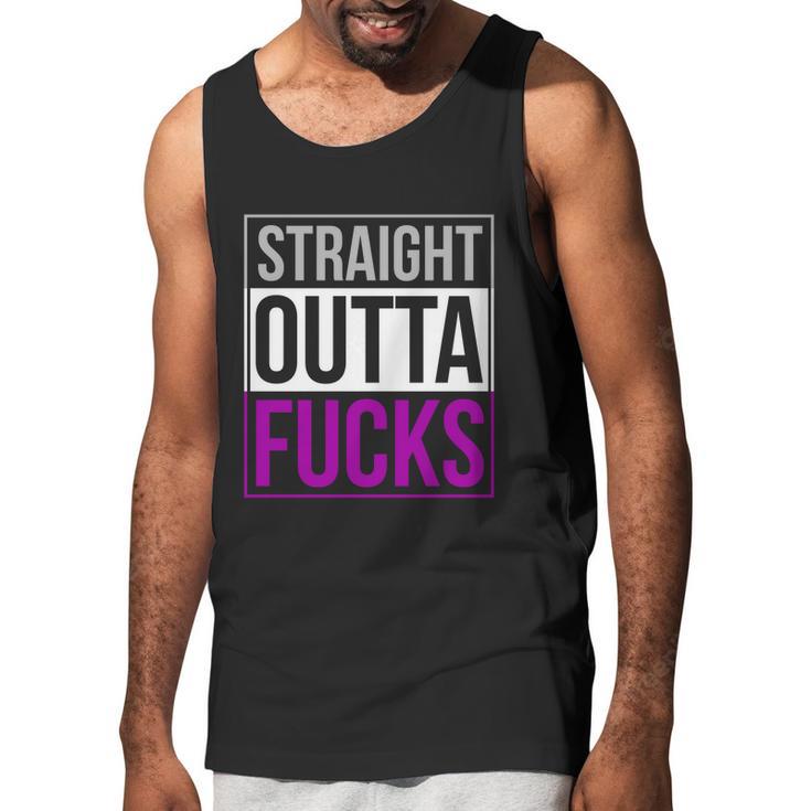 Straight Outta Fucks Pride Asexuality Asexual Flag Lgbt Gift Graphic Design Printed Casual Daily Basic Men Tank Top