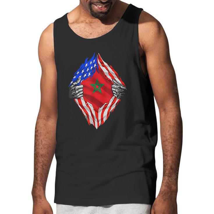 Super Moroccan Heritage Morocco Roots Usa Flag Gift Men Tank Top