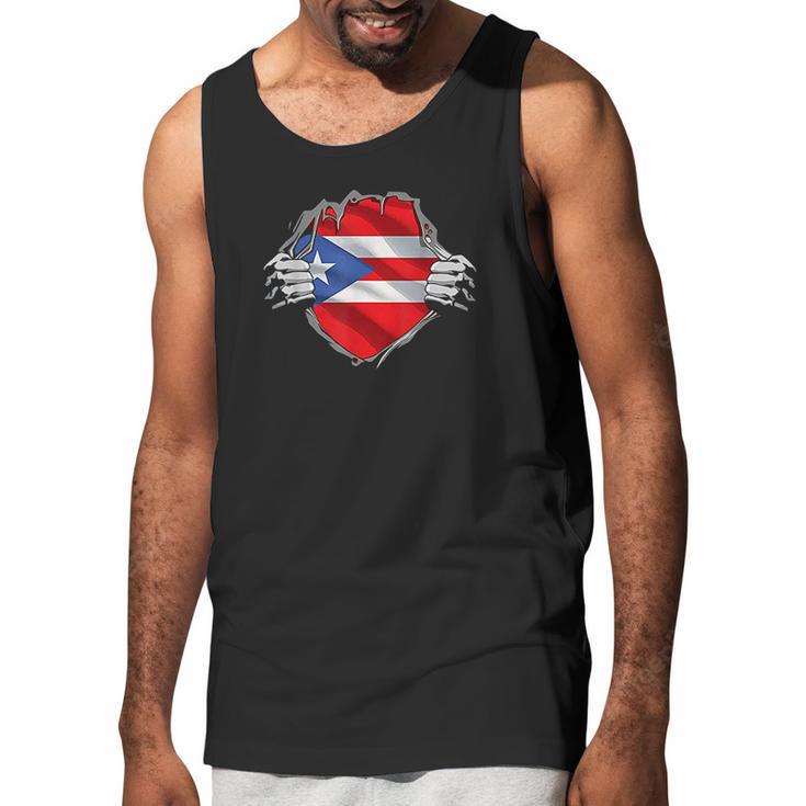 Super Puerto Rican Heritage Puerto Rico Roots Flag Gift Men Tank Top