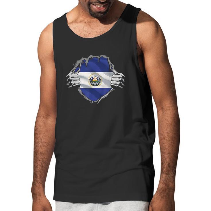 Super Salvadoran Heritage El Salvador Roots Flag Gift Men Tank Top