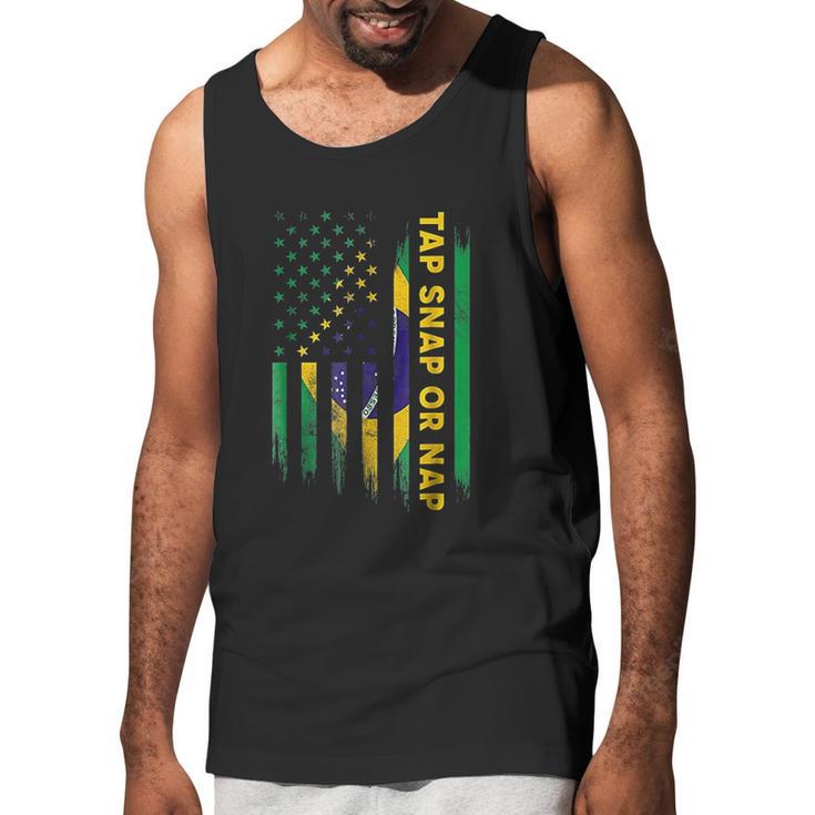 Tap Snap Or Nap Jiu Jitsu Bjj Brazil Us Flag Men Tank Top