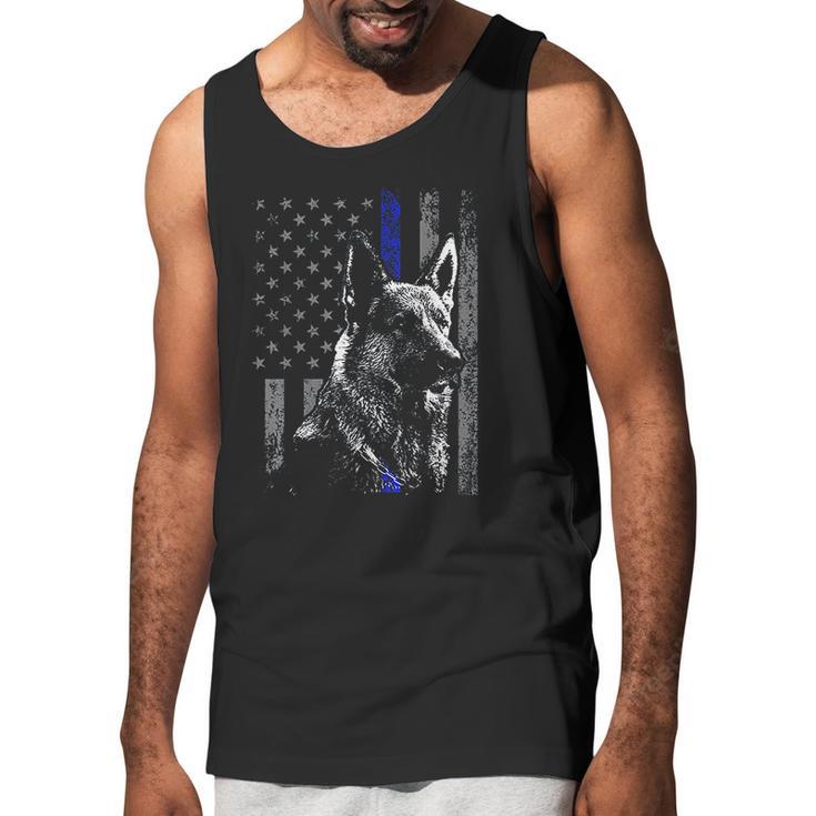 Thin Blue Line Flag K-9 German Shepherd Police Dog Gift Men Men Tank Top