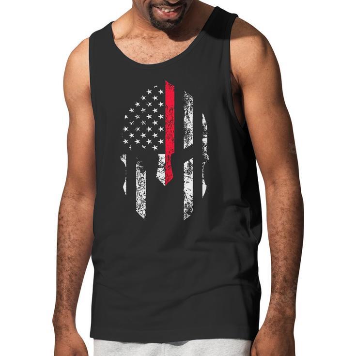 Thin Red Line Spartan Usa Flag Men Tank Top