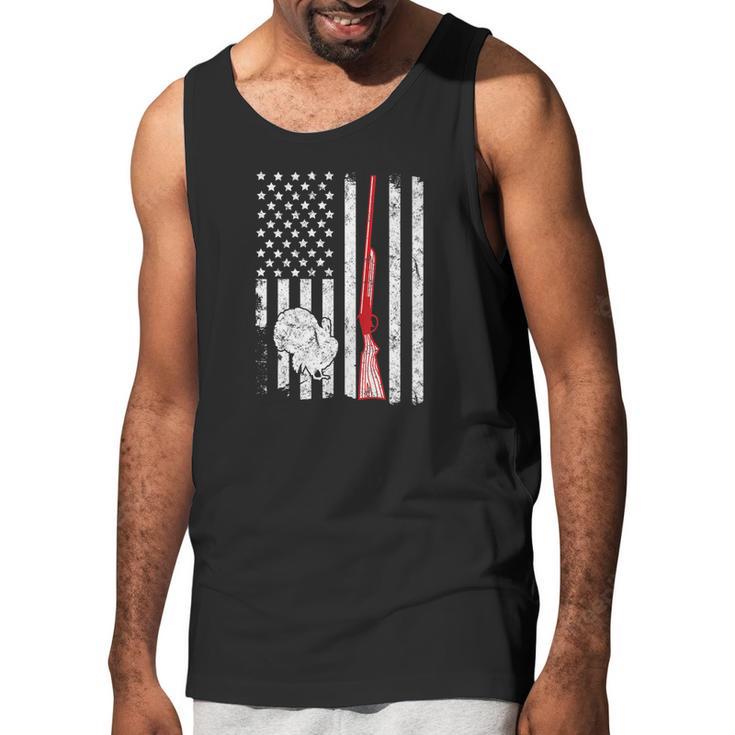 Turkey Hunting American Flag Rifle Weathered Men Tank Top