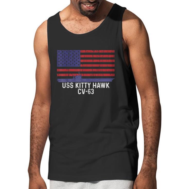 Uss Kitty Hawk Cv63 Aircraft Carrier Vintage Usa Flag Men Tank Top