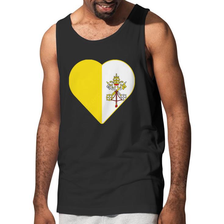 Vatican City Flag Heart Men Tank Top