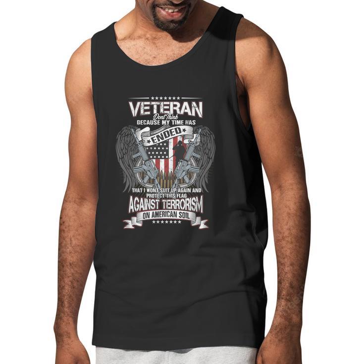 Veteran On American Soil Graphic Design Printed Casual Daily Basic Men Tank Top