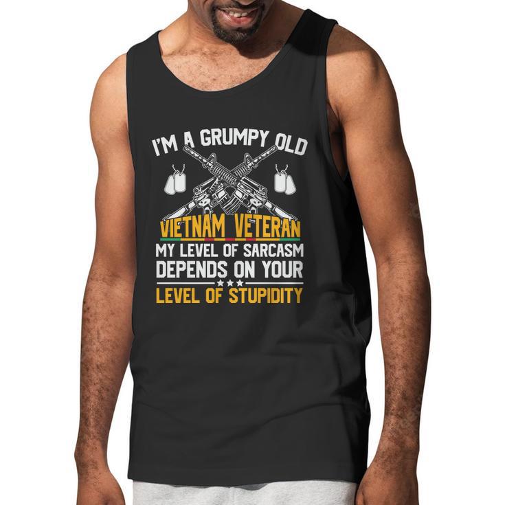 Veteran Day Im A Grumpy Old Vietnam Veteran Graphic Design Printed Casual Daily Basic Men Tank Top