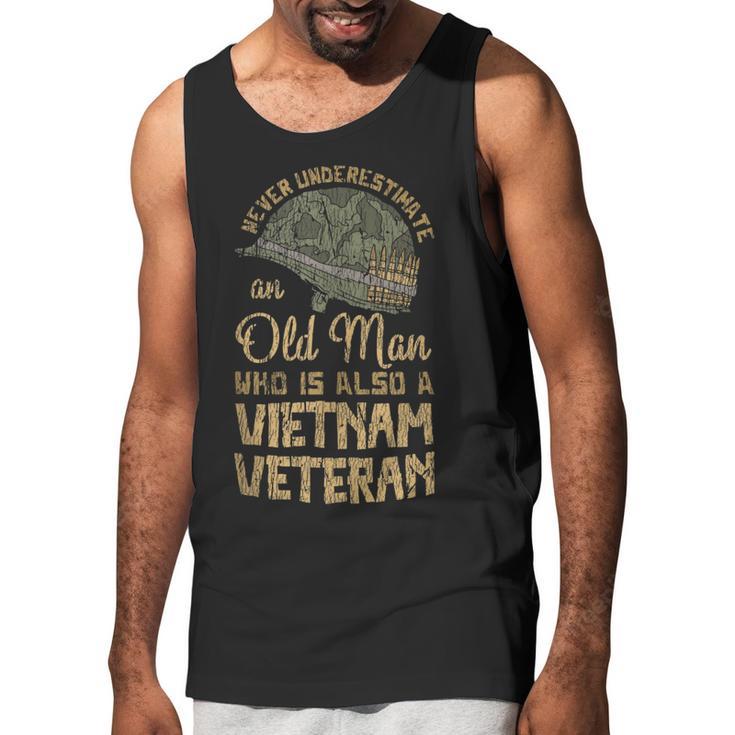 Vintage Veteran Grandpa Proud Army Vietnam Veteran Old Man Men Tank Top