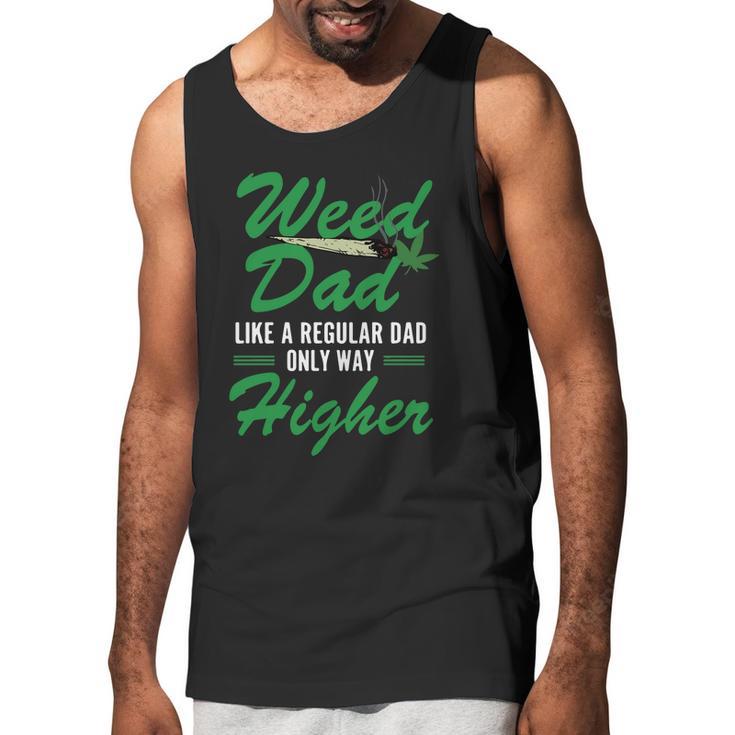 Vintage Weed Dad Like A Regular Dad Only Way Higher Fathers Day Men Tank Top