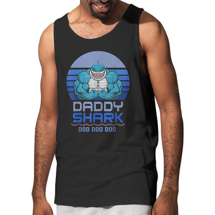 Vintage Weight Lifting Daddy Shark Men Tank Top