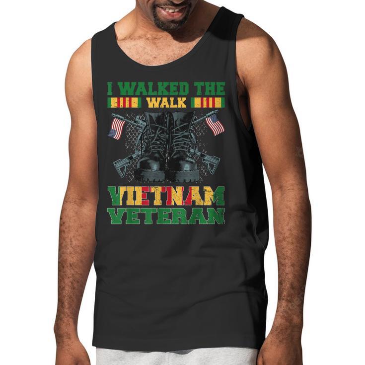 I Walked The Walk Vietnam Veteran American Flag Veterans Day Men Tank Top