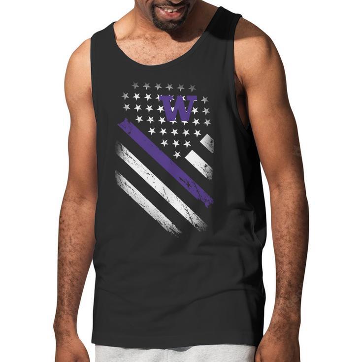 Washington Huskies American Flag Men Tank Top