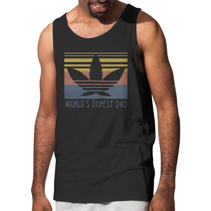 Weed World’S Dopest Dad Vintage Shirtc Men Tank Top