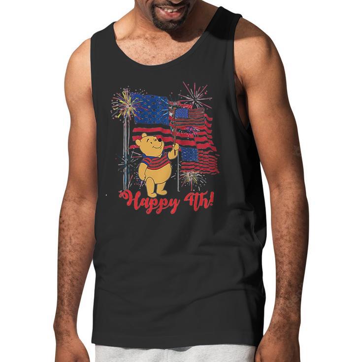 Winnie The Pooh Happy 4Th July American Flag Men Tank Top