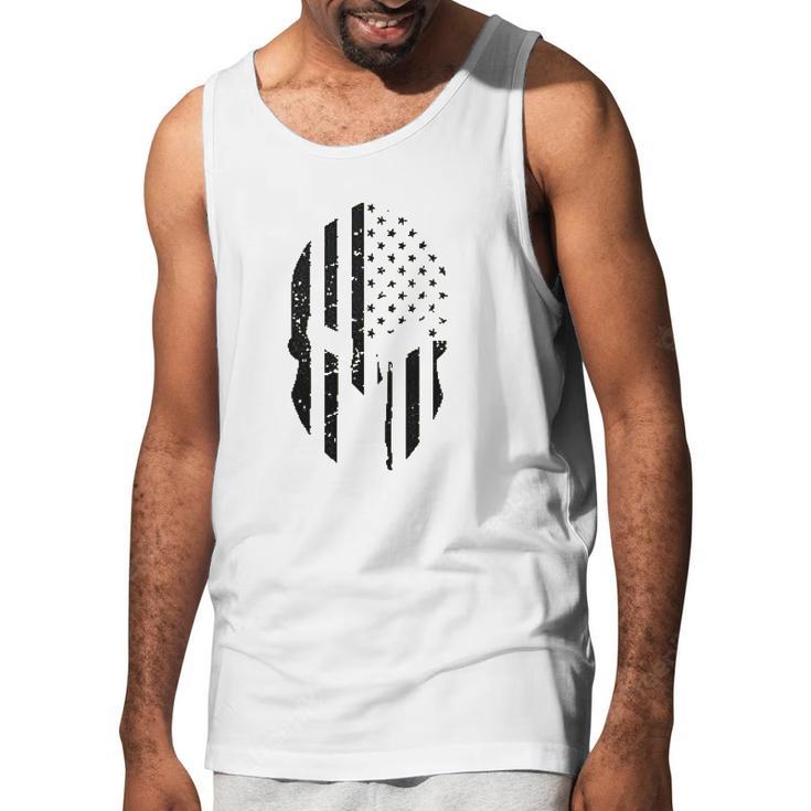 Black American Flag In Spartan Men Tank Top