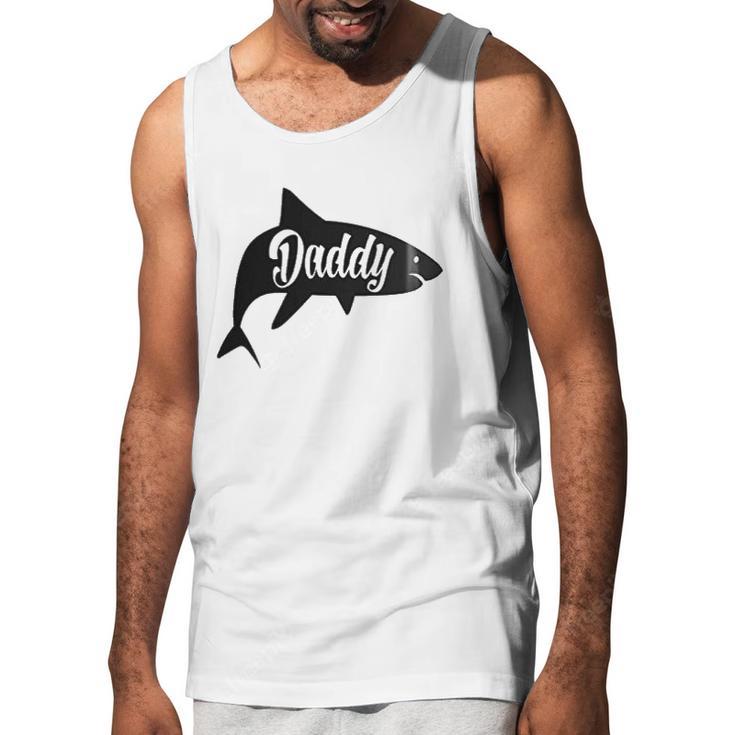 Daddy Shark In Black Dad Birthday Gifts Men Tank Top