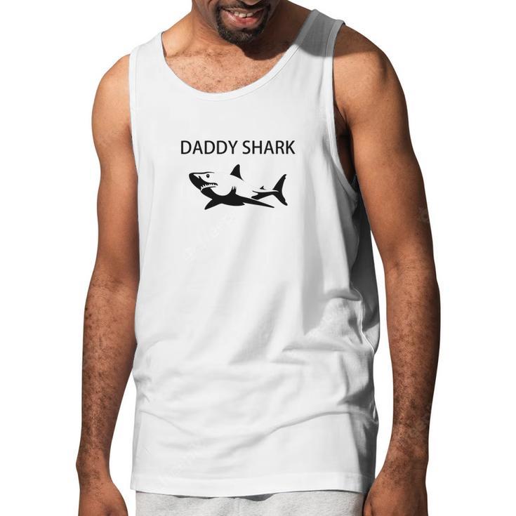 Mens Daddy Shark Funny Fathers And Grandpa Men Tank Top