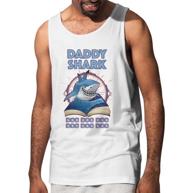 Daddy Shark Reading Book Men Tank Top