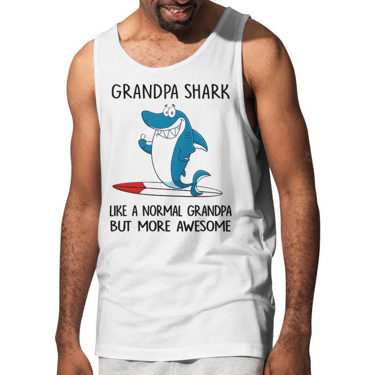 Grandpa Gift Grandpa Shark Like A Normal Grandpa But More Awesome Men Tank Top