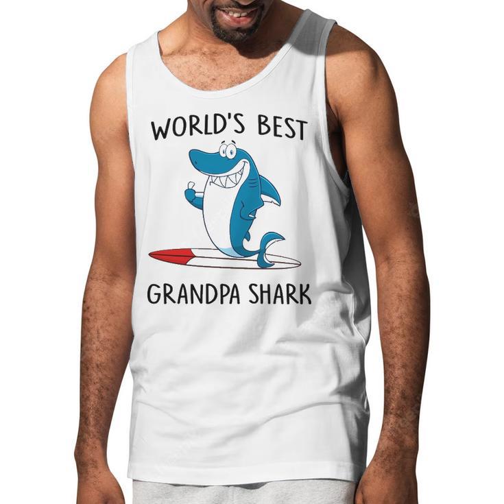 Grandpa Gift Worlds Best Grandpa Shark Men Tank Top