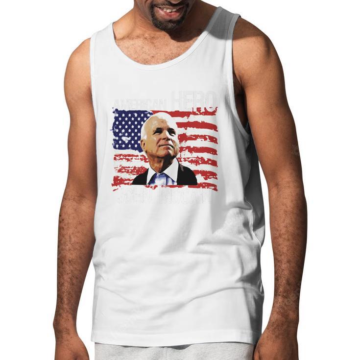 John Mccain T-Shirt - American Hero Retro Flag Usa Shirt Men Tank Top