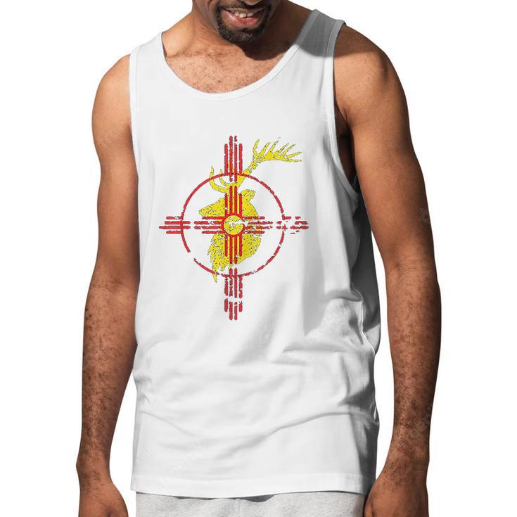 New Mexico State Flag Elk Hunting Zia Symbol Design Men Tank Top