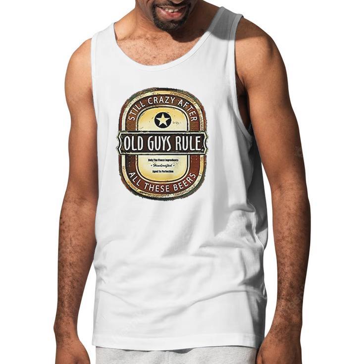 Old Guys Rule Crazy Brew Lake Blue Men Tank Top