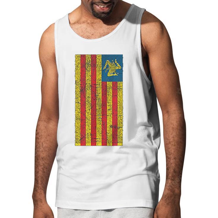 Sicilian Pride Sicilia Sicilian Flag Trinacria Faded Men Tank Top