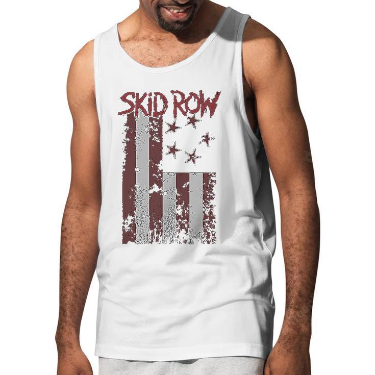 Skid Row Distressed Print Flag Men Tank Top