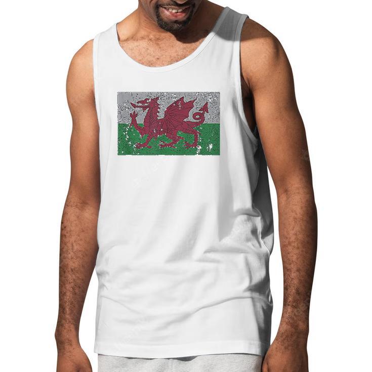 Wales Flag Welsh Dragon Baner Cymru Y Ddraig Goch Men Tank Top