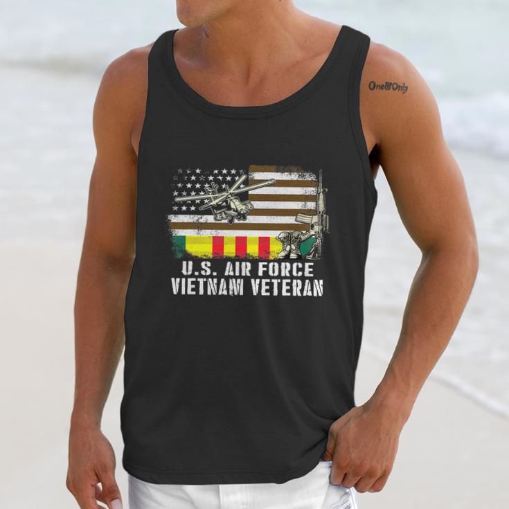 America Flag Us Air Force Vietnam Veteran Usaf Vet Graphic Design Printed Casual Daily Basic Men Tank Top