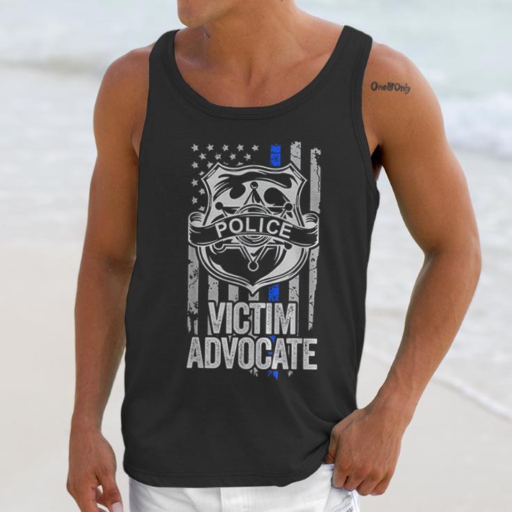 American Flag Blue Thin Line Apparel Advocate Police Men Tank Top