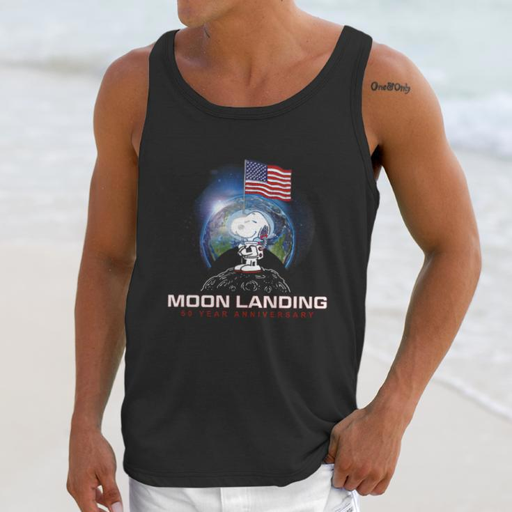 American Flag Snoopy Moon Landing 50 Year Anniversary Shirt Men Tank Top