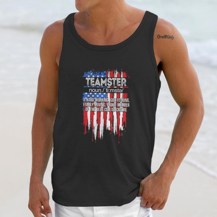 American Flag Teamster Definition Funny Fathers Day Graphic Design Printed Casual Daily Basic Men Tank Top