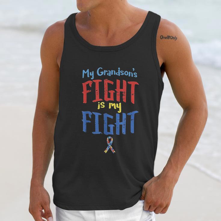 Autism Awareness Autistic Grandsons Fight Grandparent Men Tank Top