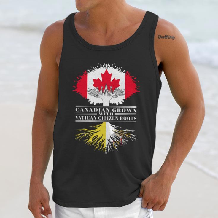 Canadian Grown With Vatican Citizen Roots Canada Vatican City Flag Tree Men Tank Top