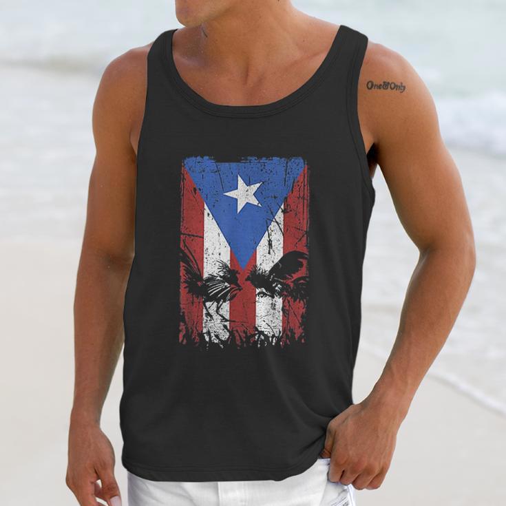 Cock Fight Gallos Gallero Fighting Rooster Puerto Rico Flag Men Tank Top