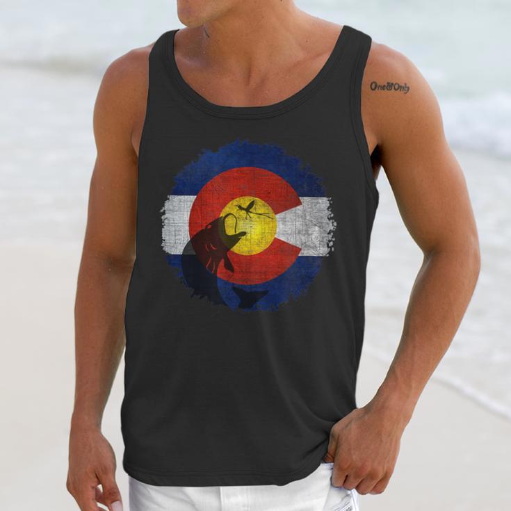 Colorado Flag With Fly Fishing Design Men Tank Top