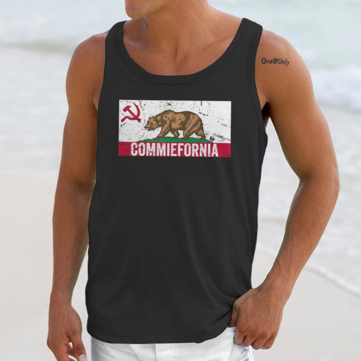 Commiefornia Funny Anti Marxist Communist California Flag Men Tank Top