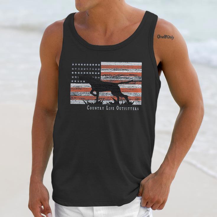 Country Life Outfitters Pointer Dog American Flag Men Tank Top