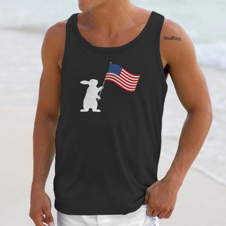 Cute Rabbit Usa Flag World War Champs July 4Th Men Tank Top