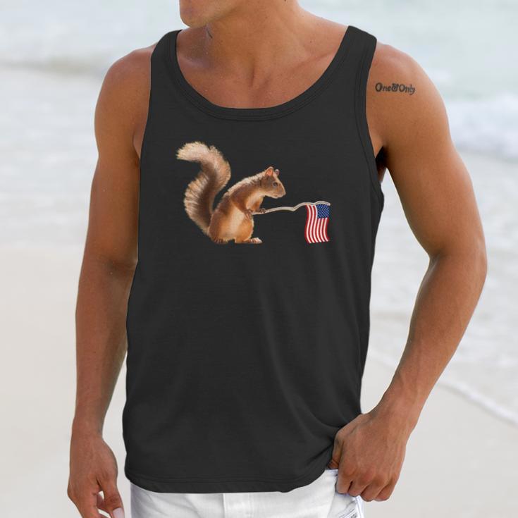 Cute Squirrel Usa Flag World War Champs July 4Th Men Tank Top