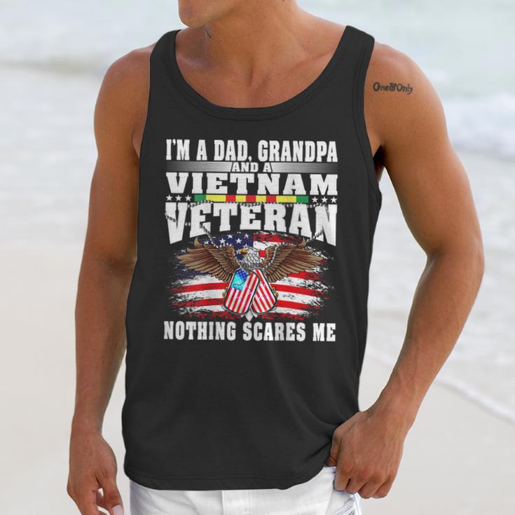 Mens Im A Dad Grandpa And Vietnam Veteran - Nothing Scares Me Men Tank Top