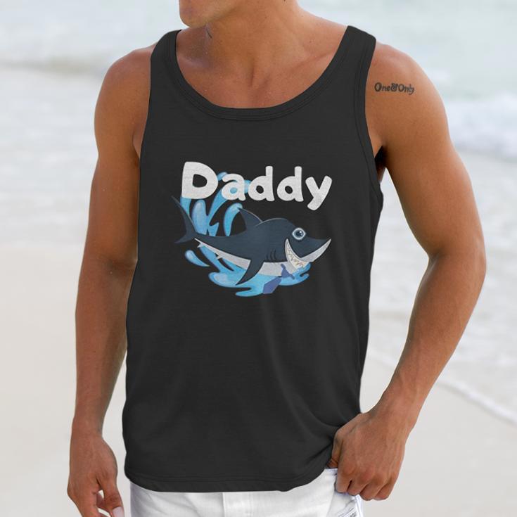 Daddy Shark Cartoon Gift Dad Birthday Gifts Men Tank Top